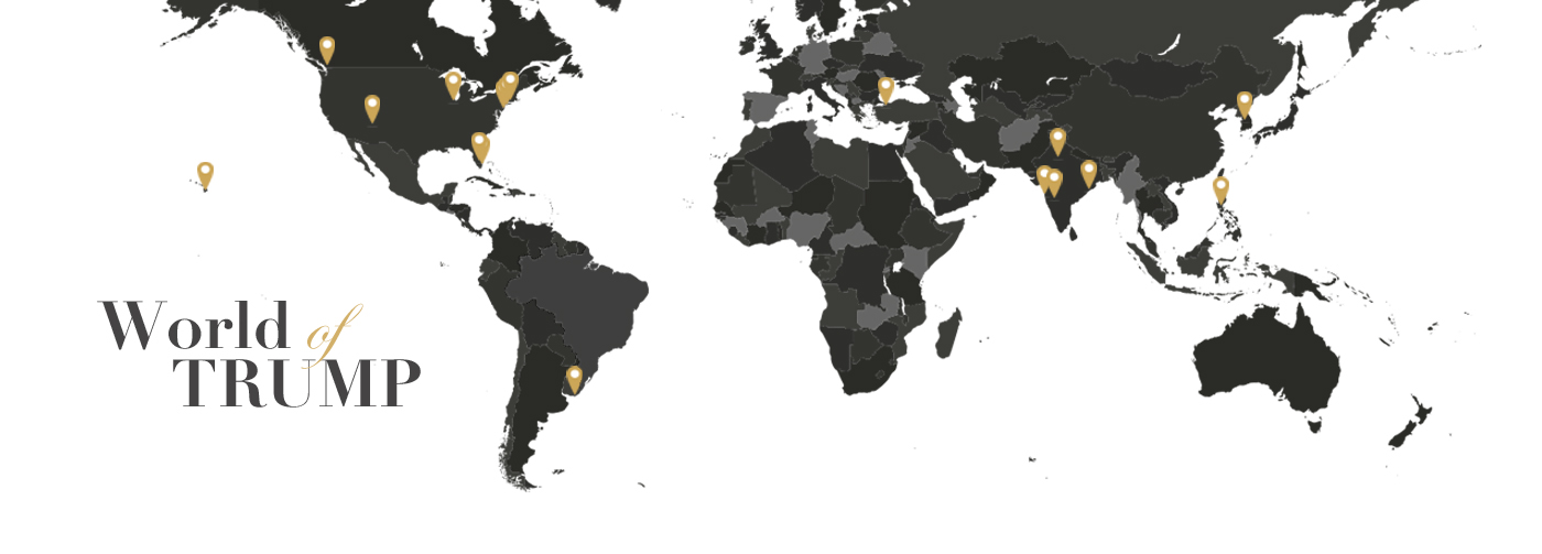 Map depicting locations of Trump Residential properties